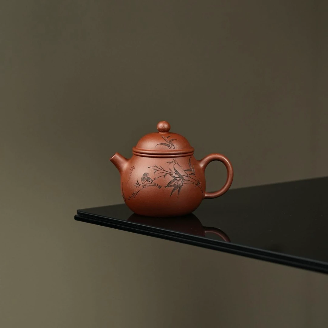 乘风阁原创.红清水【小知足】紫砂茶壶.120cc