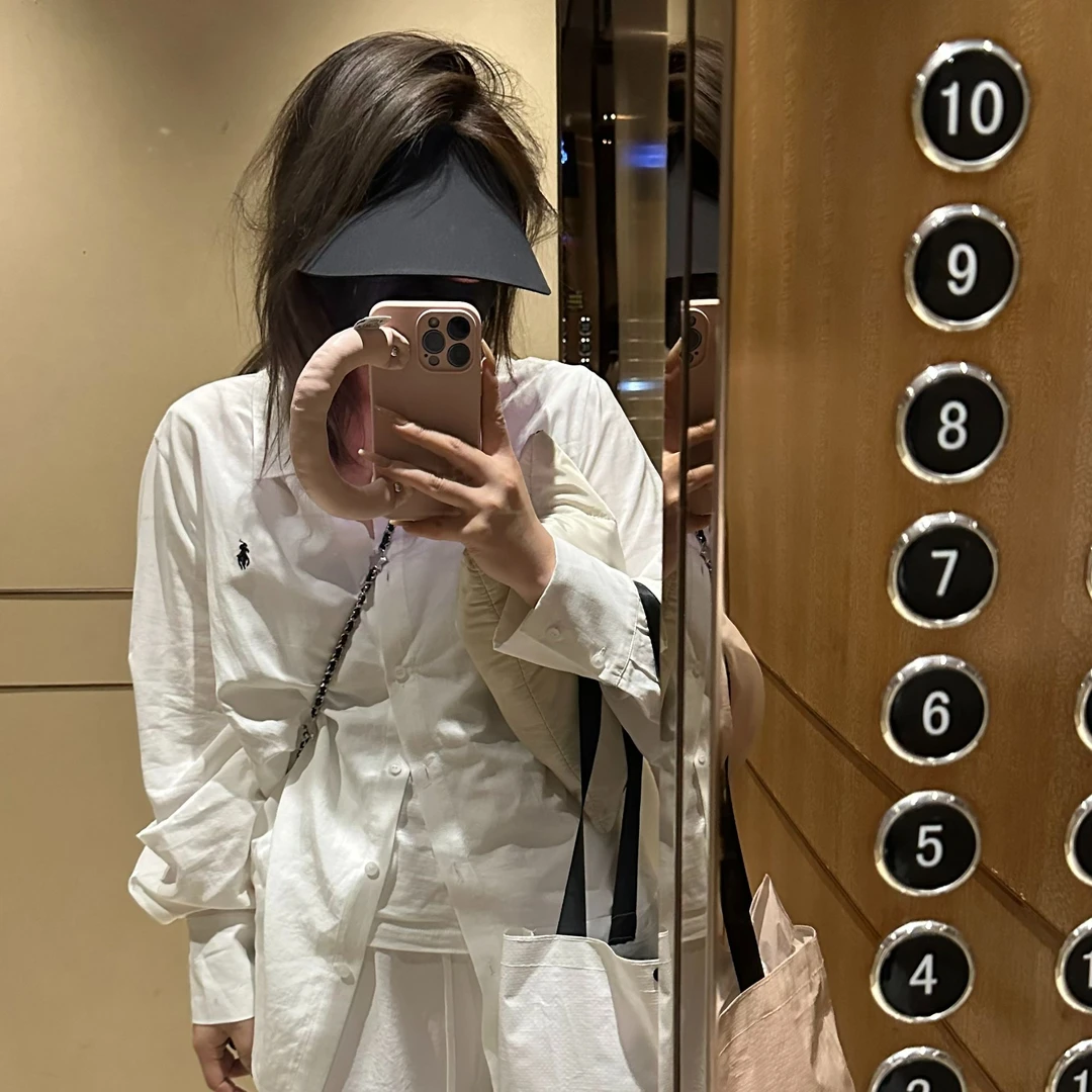 【吃不饱饱】大码 感觉至上 盐系时尚通勤刺绣小马休闲衬衫144