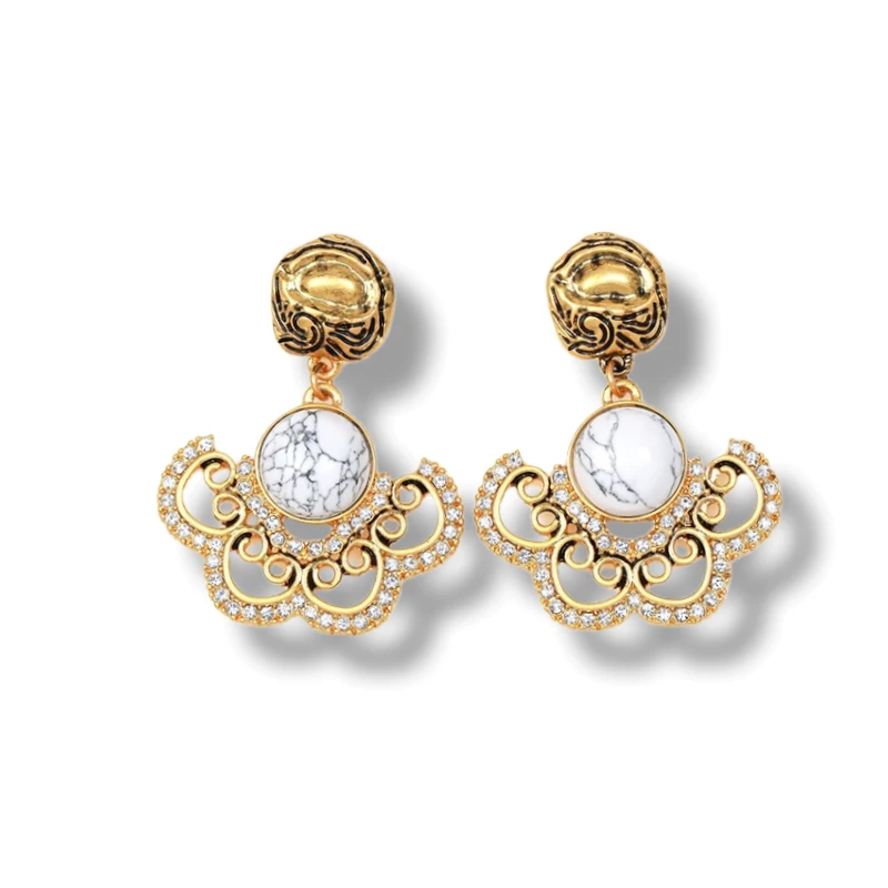 定制欧货-5572宫廷风时尚缕空耳钉