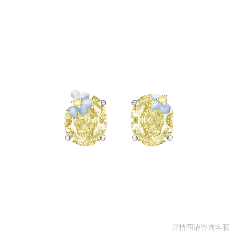 合金合成锆石耳饰 冰糖凤梨耳钉-5188