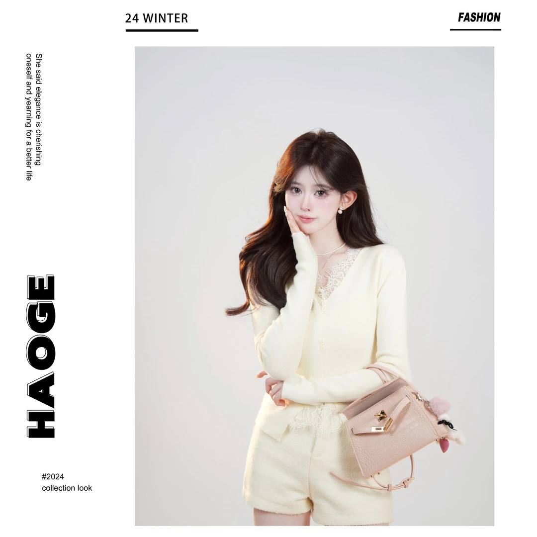 浩哥严选●针织衫预Q4ZZS3430A小香风气质白色时尚百搭秋冬修身