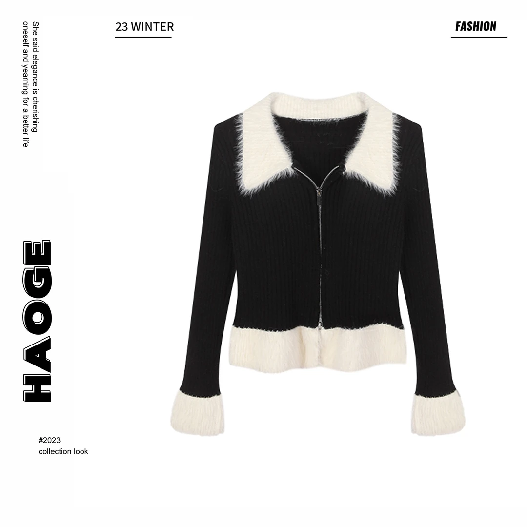 浩哥严选●针织衫预D3ZZS6040A小香风气质短款时尚设计师秋冬ol