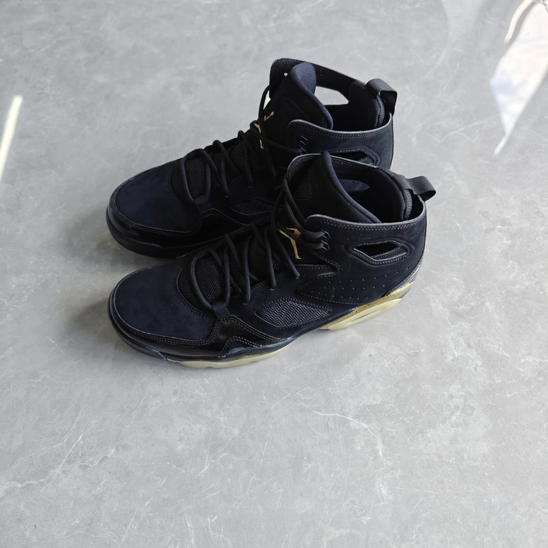 99新 AIR JORDAN 40.5码/FLTCLB91黑金时尚篮球鞋运动鞋/99新无盒