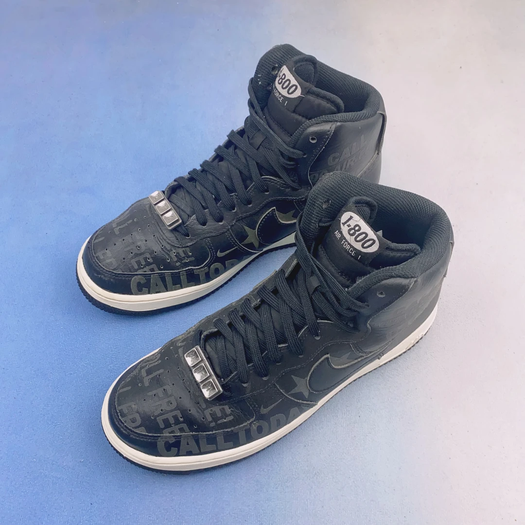 41码/95新/耐克Nike 空军一号 3M反光 黑灰 中帮休闲板鞋/无原盒