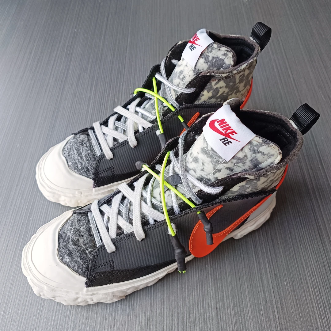 95新 NIKE/耐克 40码有原盒/blazer黑白橙 高帮休闲板鞋