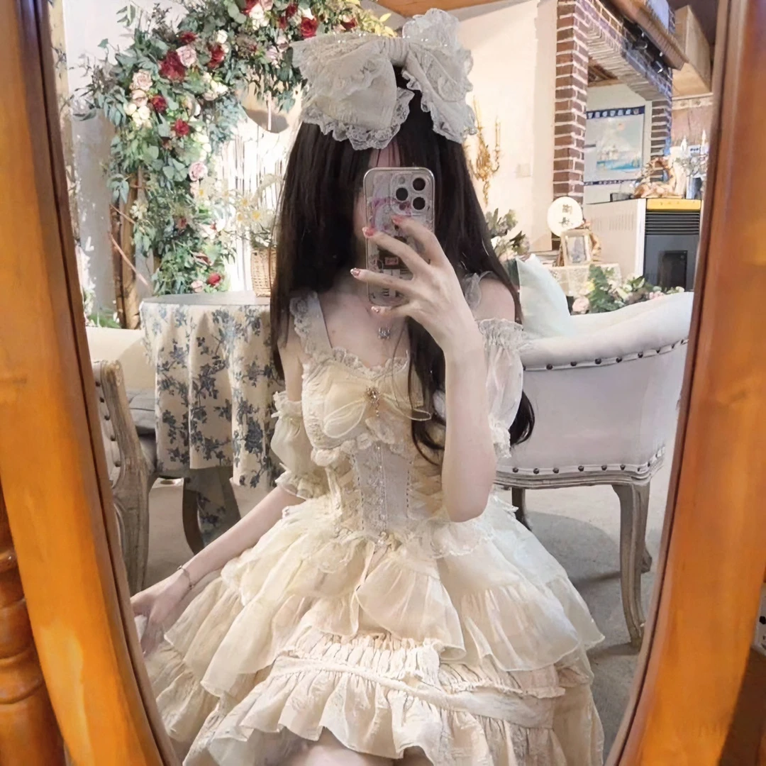 （蔷薇物语）-白茶少女Lolita原创设计公主风洛丽塔洋装公主裙显瘦
