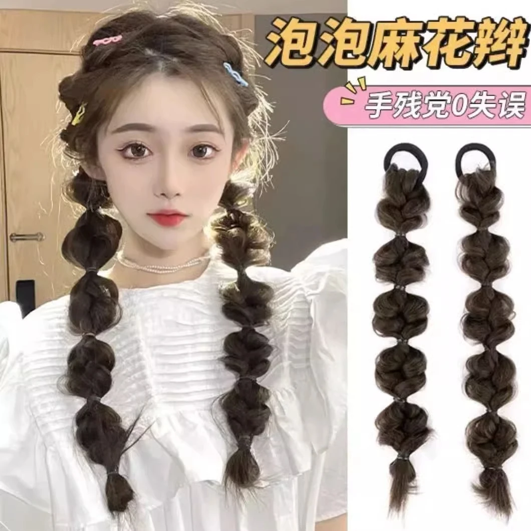假发辫子挑染麻花辫女长发高马尾假辫子辣妹拳击辫彩色脏辫双马尾