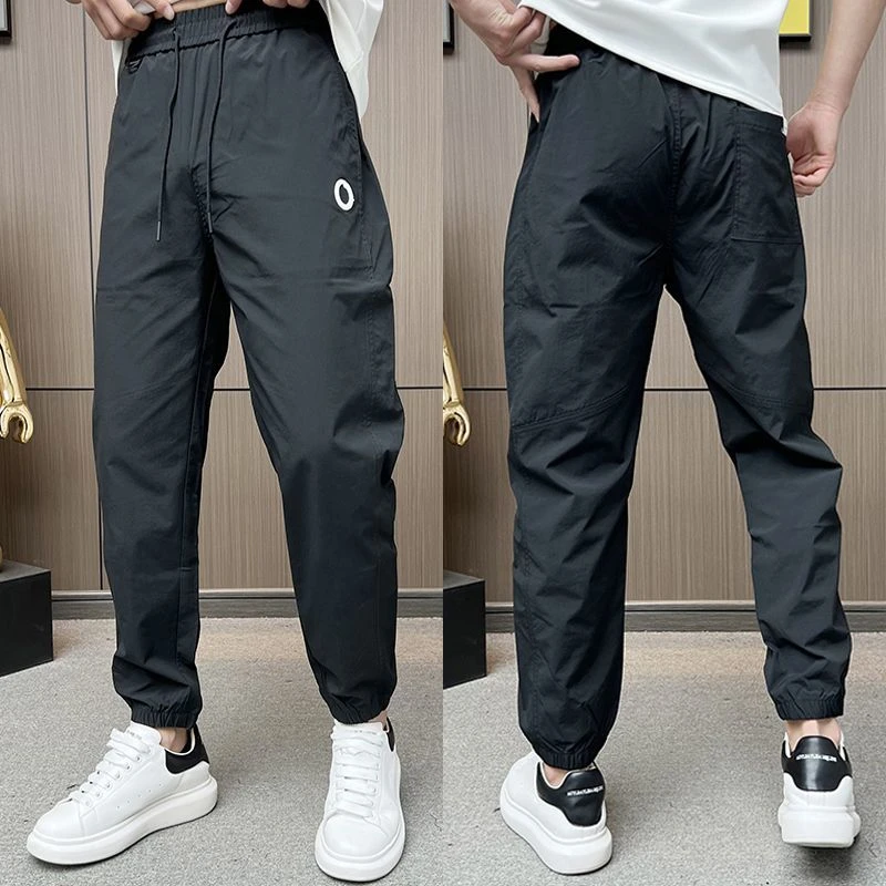 2025夏季冰感薄款休闲裤时尚男士百搭潮流宽松透气束脚裤休闲裤男