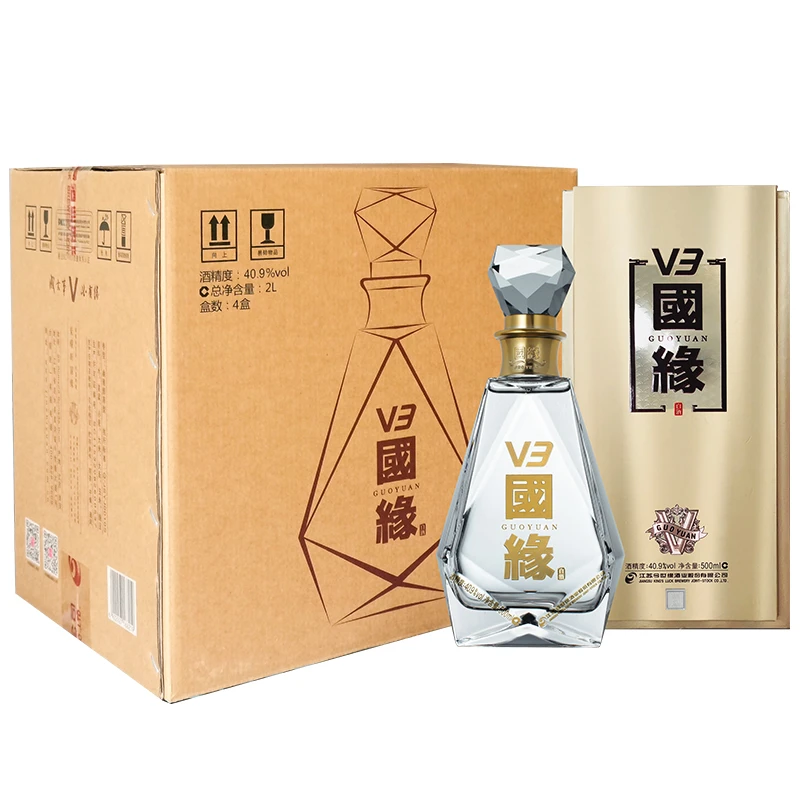 国缘V3（40.9度 ）整箱装500ml*4瓶高端宴请送礼今世缘40.9度500ml