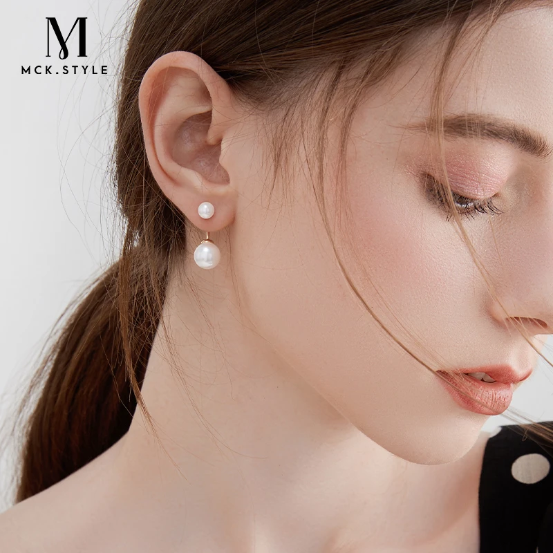 mck 合金仿珍珠耳饰 仿珍珠耳环女2025年新款潮耳钉轻奢气质耳饰