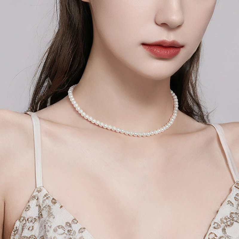 mck 合金仿珍珠项链 仿珍珠项链女轻奢ins2023新款爆款百搭锁骨链