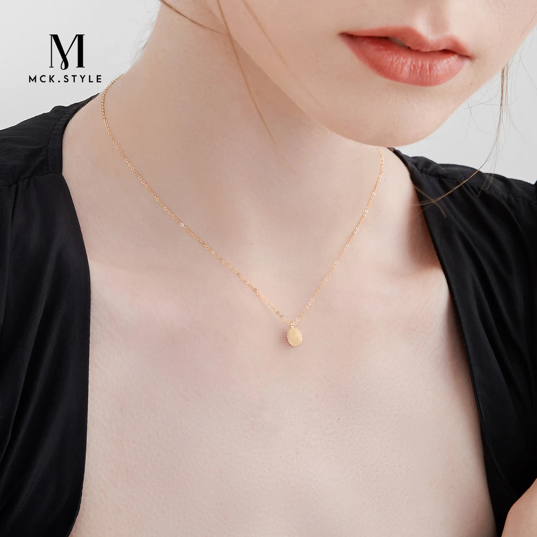 mck 坠链均925银 金色榴莲项链女款轻奢小众颈链高级感气质锁骨链