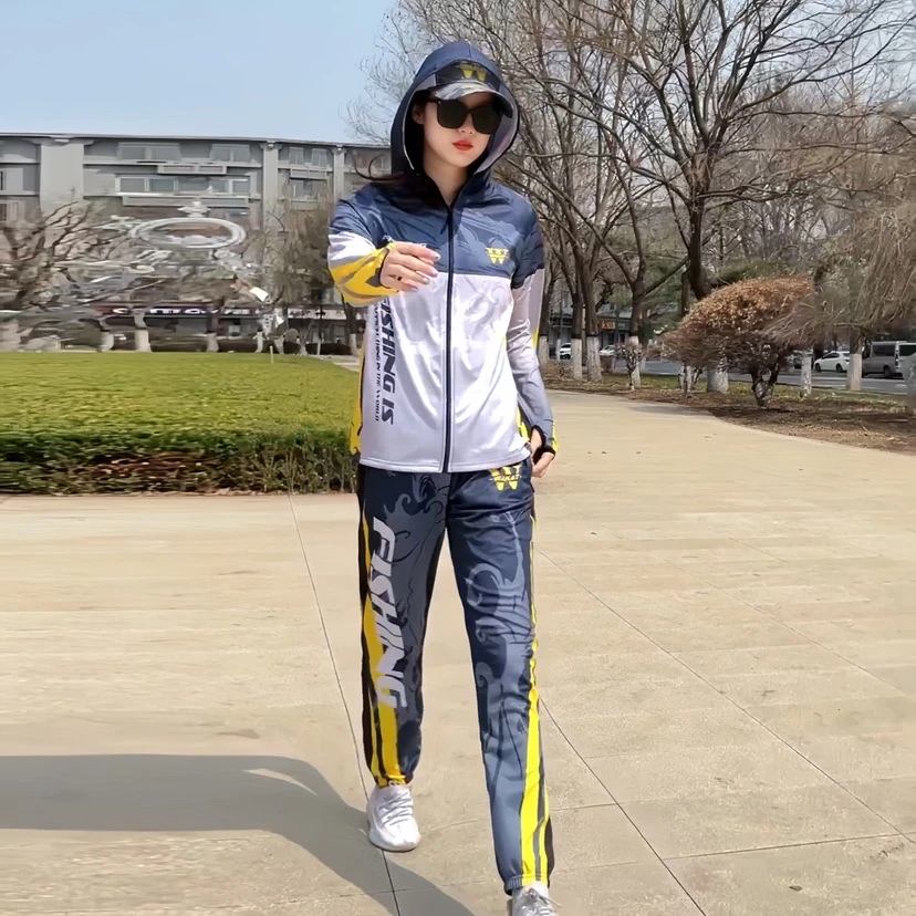 沃克森琦【金钩】夏季钓鱼防晒服户外透气速干排汗冰感连帽垂钓服