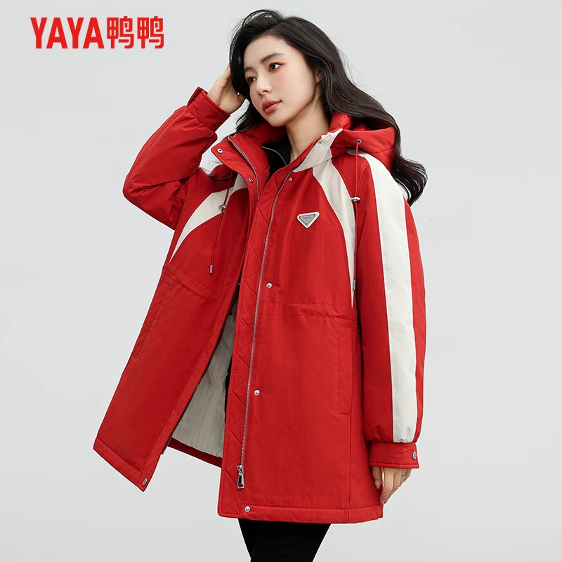 YAYA/鸭鸭2023年轻暖感新款防寒时尚派克冬季情侣户外防风羽绒服