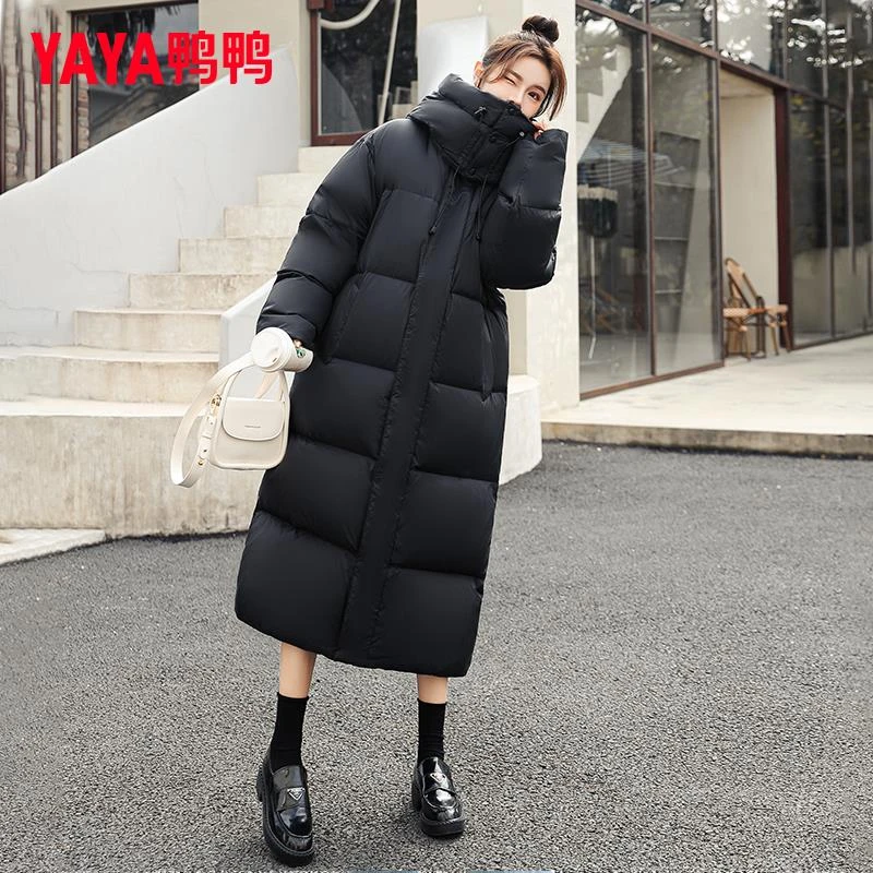 YAYA/鸭鸭鸭鸭2023年新款冬季时尚韩版大长款保暖大码情侣羽绒服