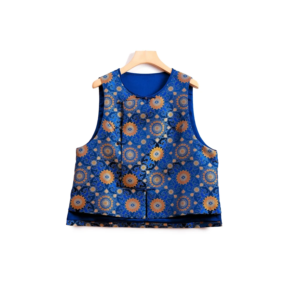 【大胡子肉肉专属】桑蚕丝宋锦大小团花马甲LT047