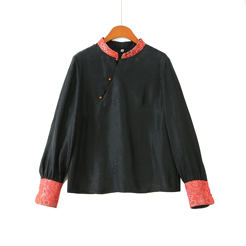 【澜亭絮絮】香云纱中国风宋锦上衣LT110清仓