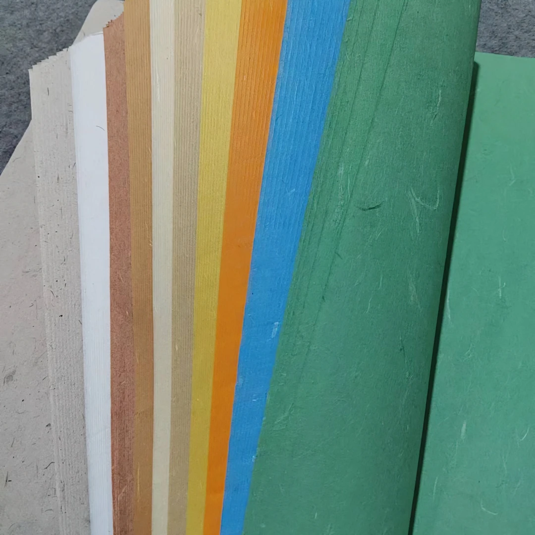 纯手工五色云龙皮纸彩色宣纸半生半熟仿古做旧皮纸书法专用创作宣