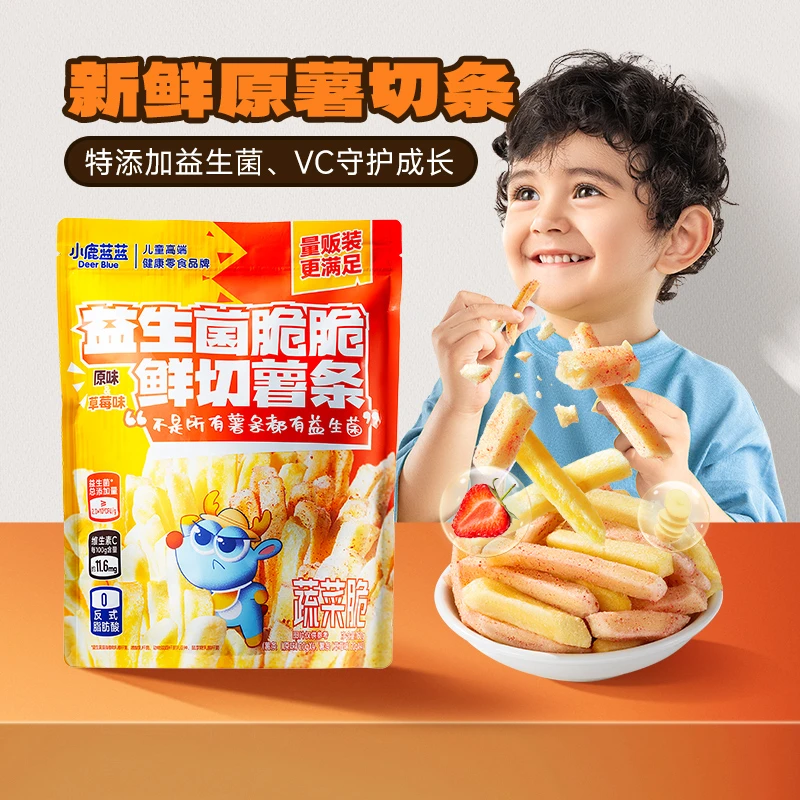 小鹿蓝蓝益生菌脆脆鲜切薯条维C蔬菜脆宝宝薯片土豆条儿童小零食