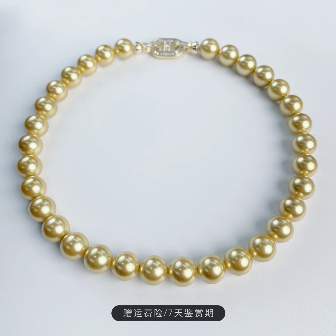 非金属项链 【倪妮同款】南洋金12mm海核珠项链简约轻奢女士经典