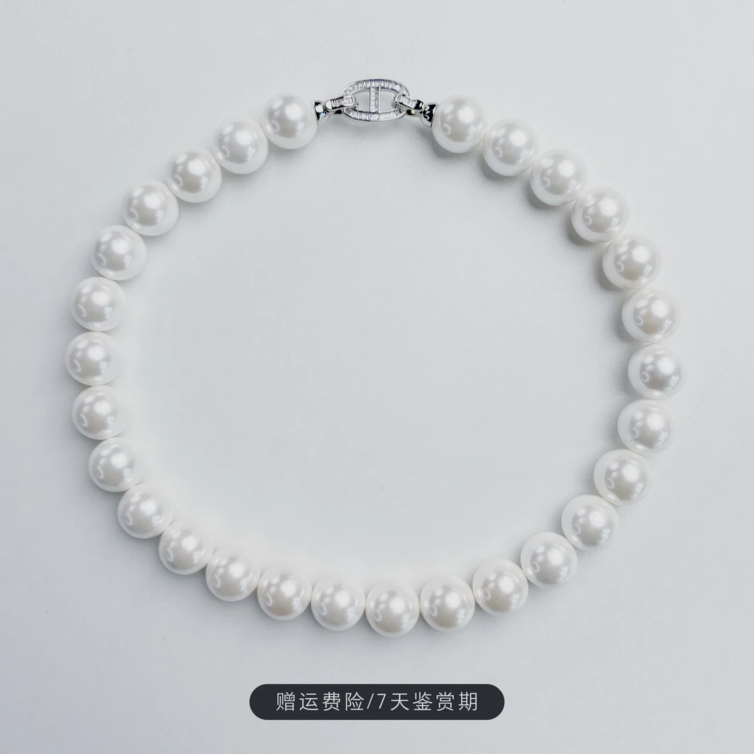 非金属项链 14mm【嘉玲姐同款】冰雪皇后时尚女士轻奢海核珠项链