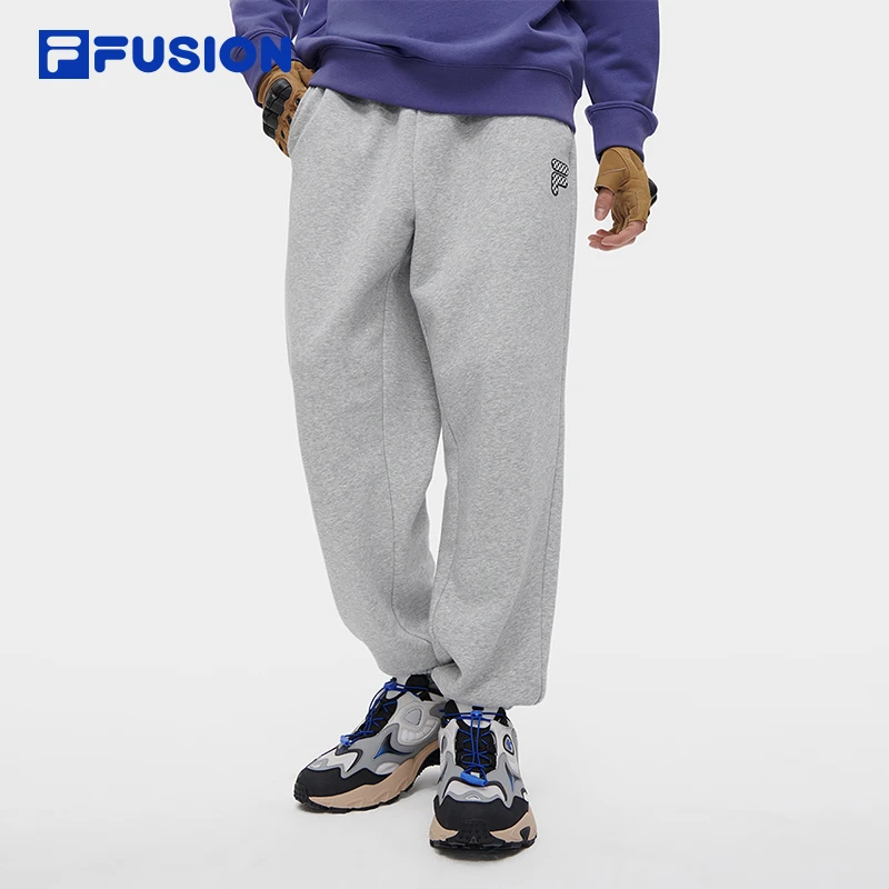 FILA FUSION斐乐潮牌针织长裤时尚休闲宽松加绒运动裤T11M343603F
