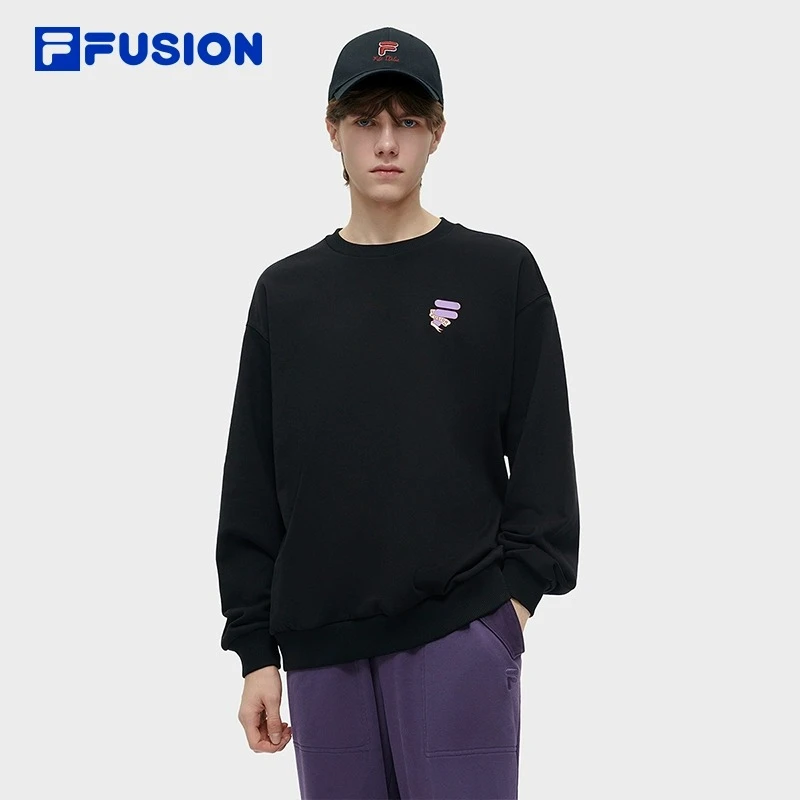 FILA FUSION斐乐潮牌情侣款针织套头衫春新款休闲卫衣T11U413206