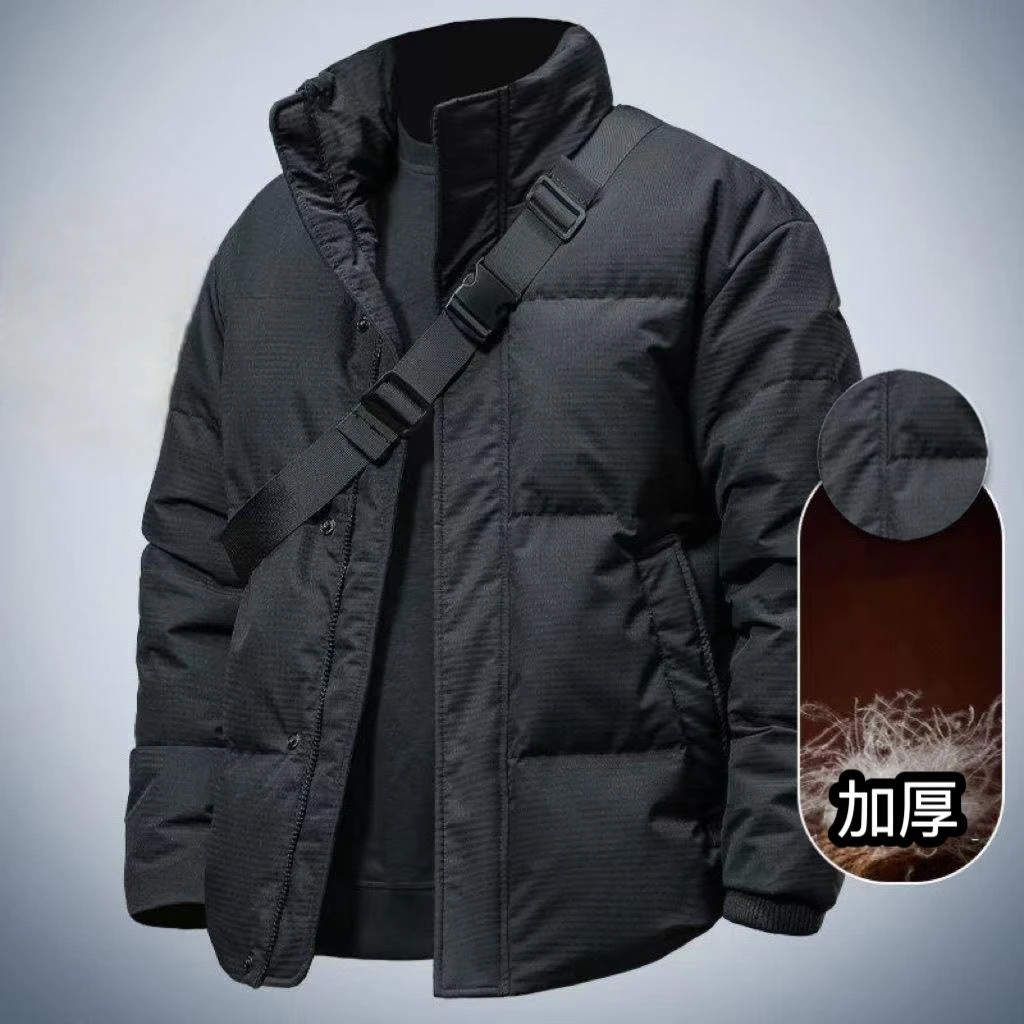 冬季新款潮牌高端加厚保暖棉服男士休闲百搭立领防风短款棉衣外套