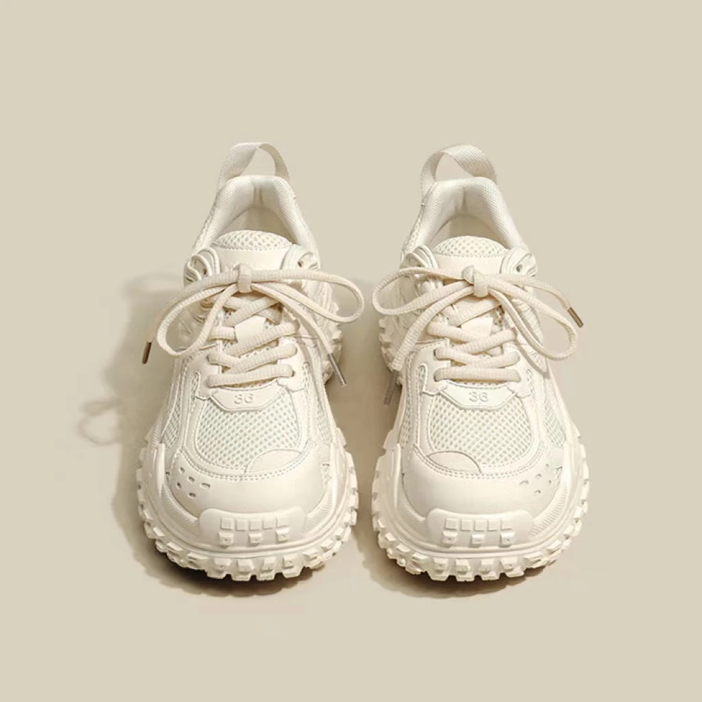 81203-四季网面厚底百搭老爹鞋休闲鞋（跟高6cm）