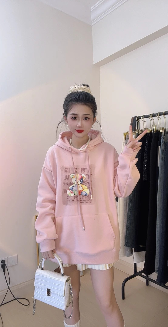 365-【加绒款】小熊连帽卫衣