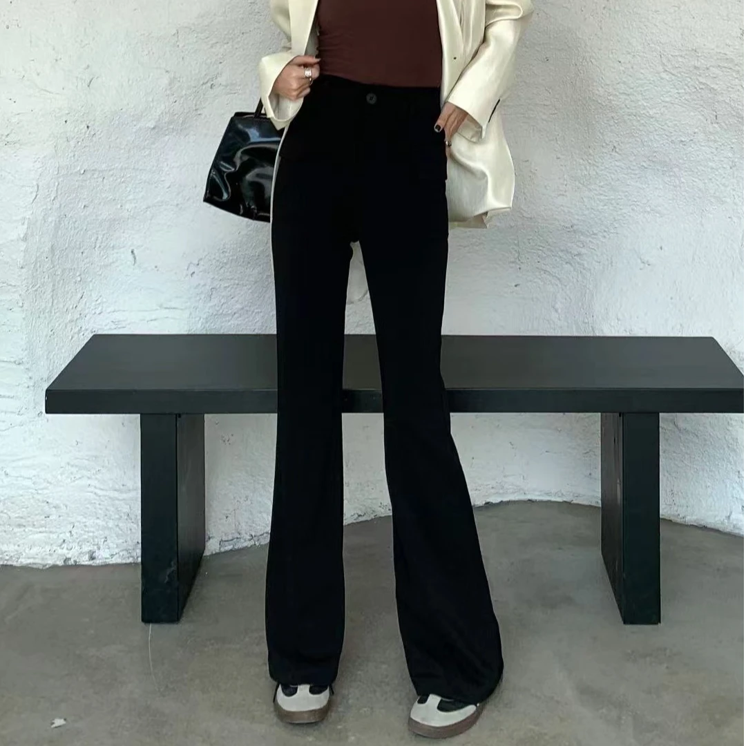 5538-弹力特色口袋喇叭裤