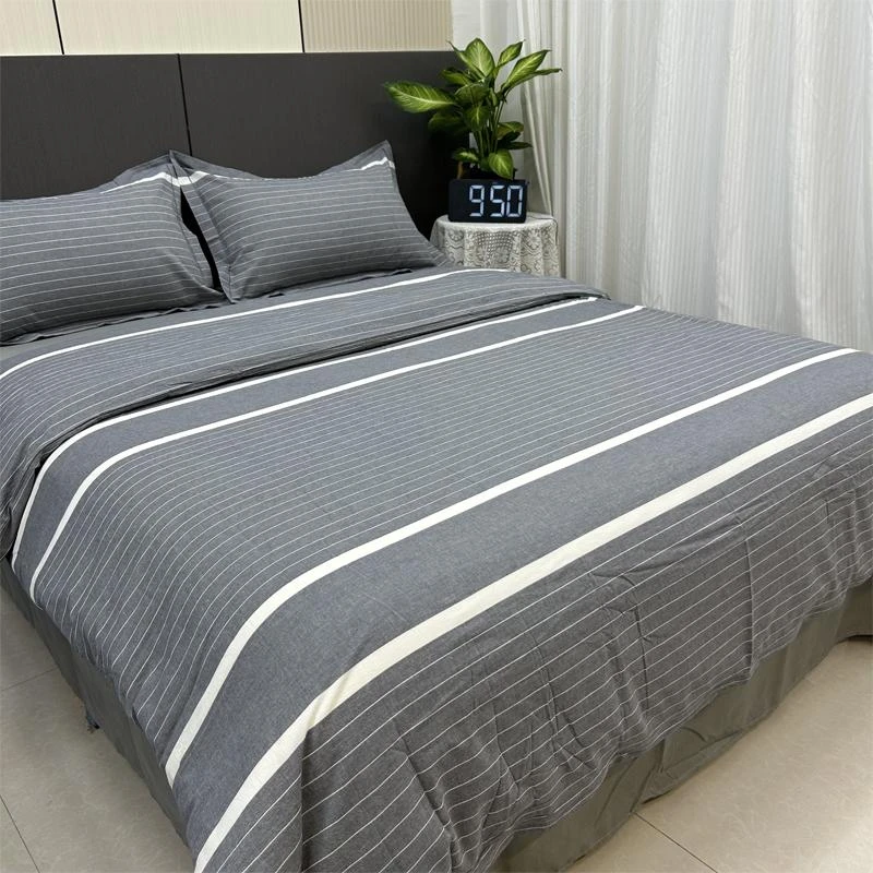 加厚斜纹全棉四件套亲肤被套学生单人三件套简约双人双面磨毛1