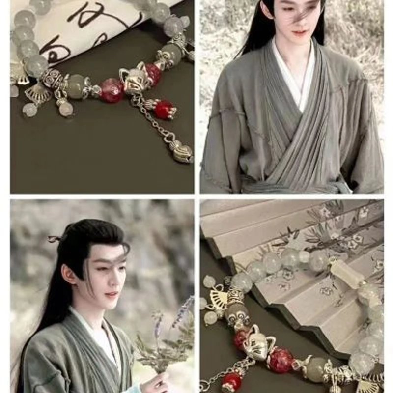 合金手链 狐狸书生与大脸猫同款手链复古狐狸手链小众设计高级感
