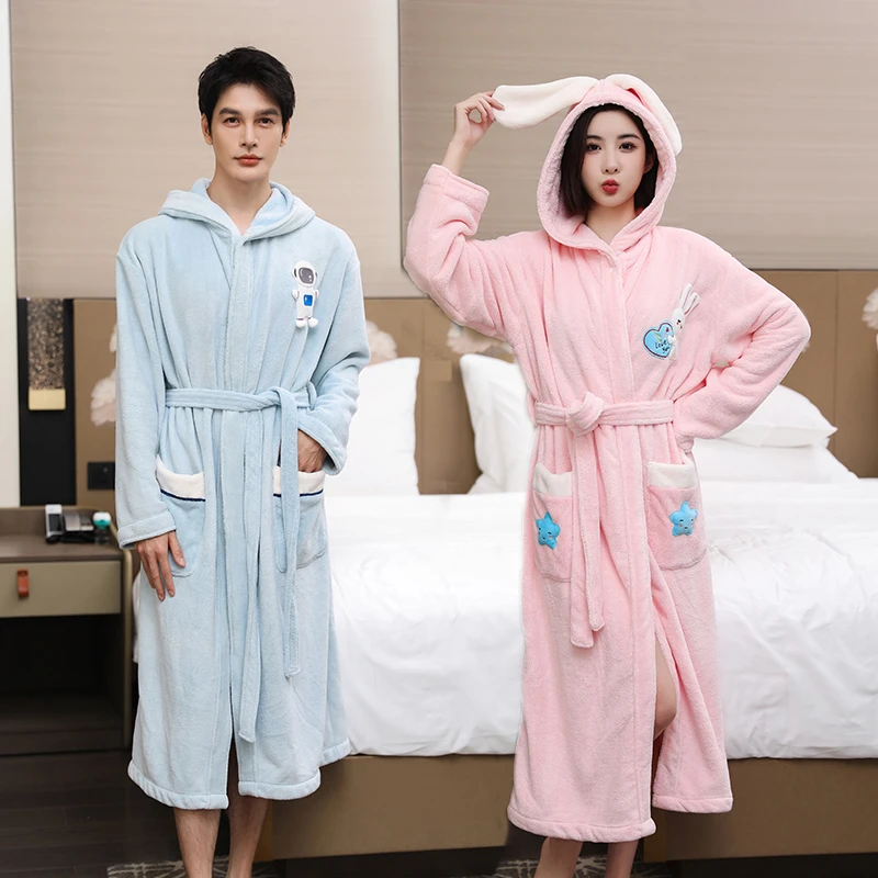 带帽浴袍成人吸水速干连帽可穿浴巾浴衣睡袍可裹全身洗澡游泳加厚