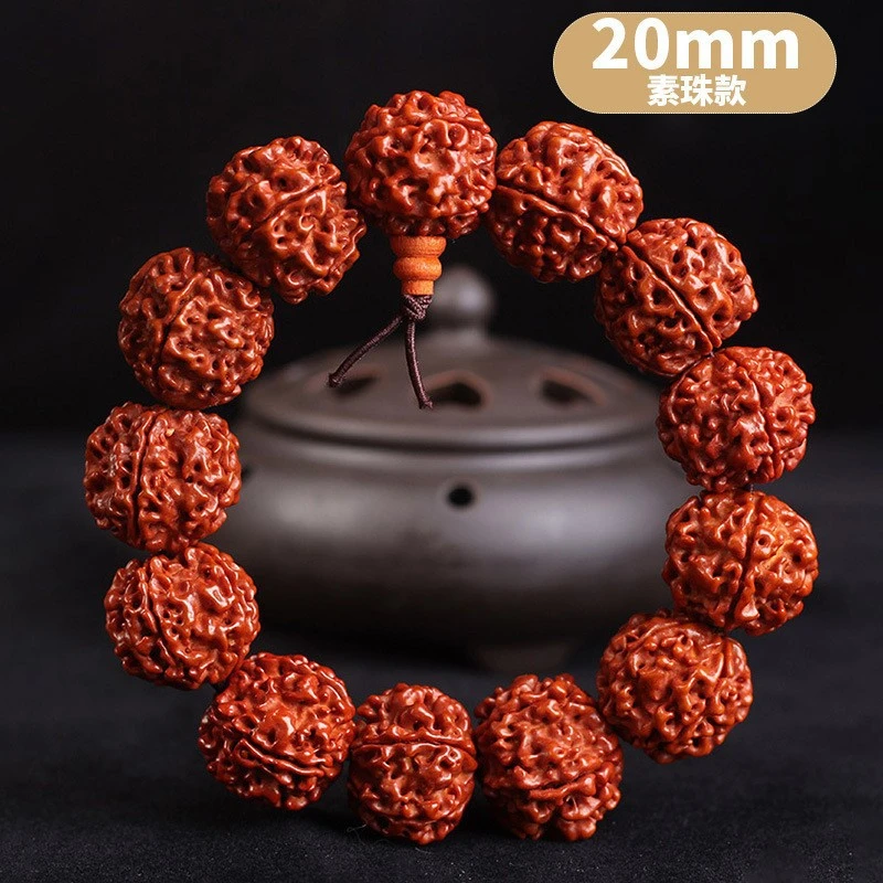 天然尼泊尔红皮五瓣金刚菩提印尼金刚菩提带佛头佛塔菩提子2.0ZM