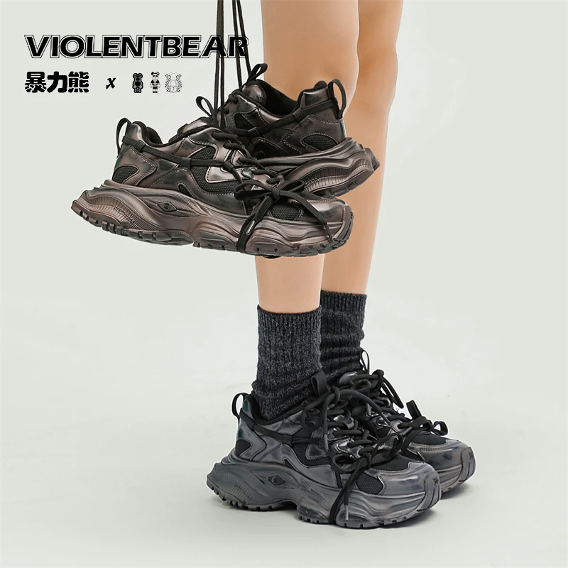 Violentbear/暴力熊时尚潮流厚底百搭休闲增高老爹鞋9588-28G