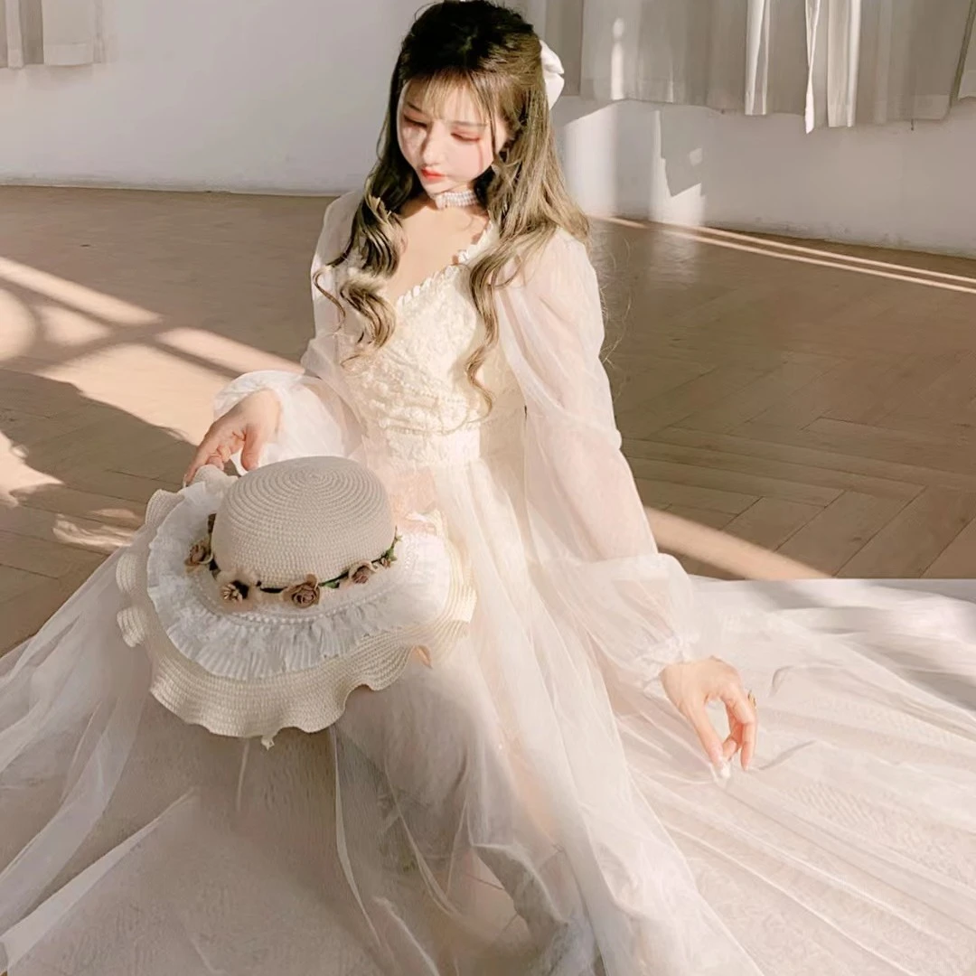 （现货）公主家8035新款法式连衣裙仙女网纱裙仙女裙春季裙子