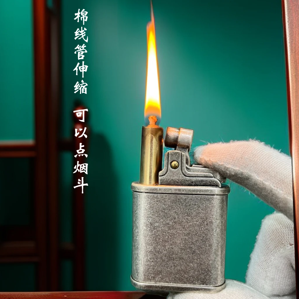 佐罗复古煤油打火机机械按压可伸缩老式砂轮怀旧创意个性经典网红