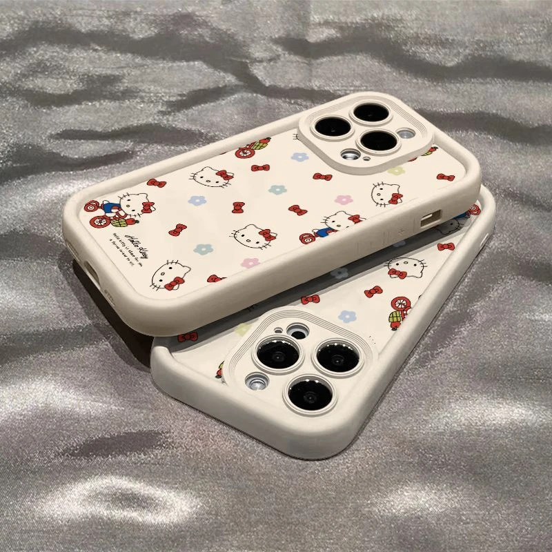 苹果15Pro全包ins骑单车KT猫14promax/13小众iPhone12/11手机壳软