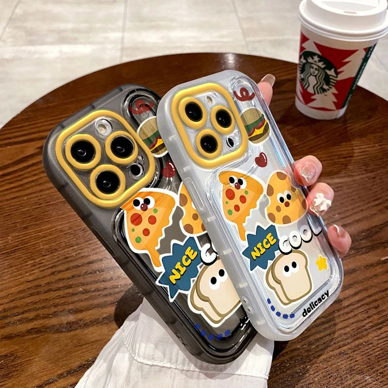 面包汉堡适用苹果14手机壳加厚气囊iphone13promax全包12硅胶11