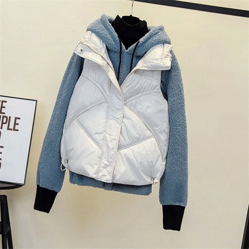 【XH209】胖mm秋冬马甲女新款韩版棉服马夹背心亮面免洗坎肩外套