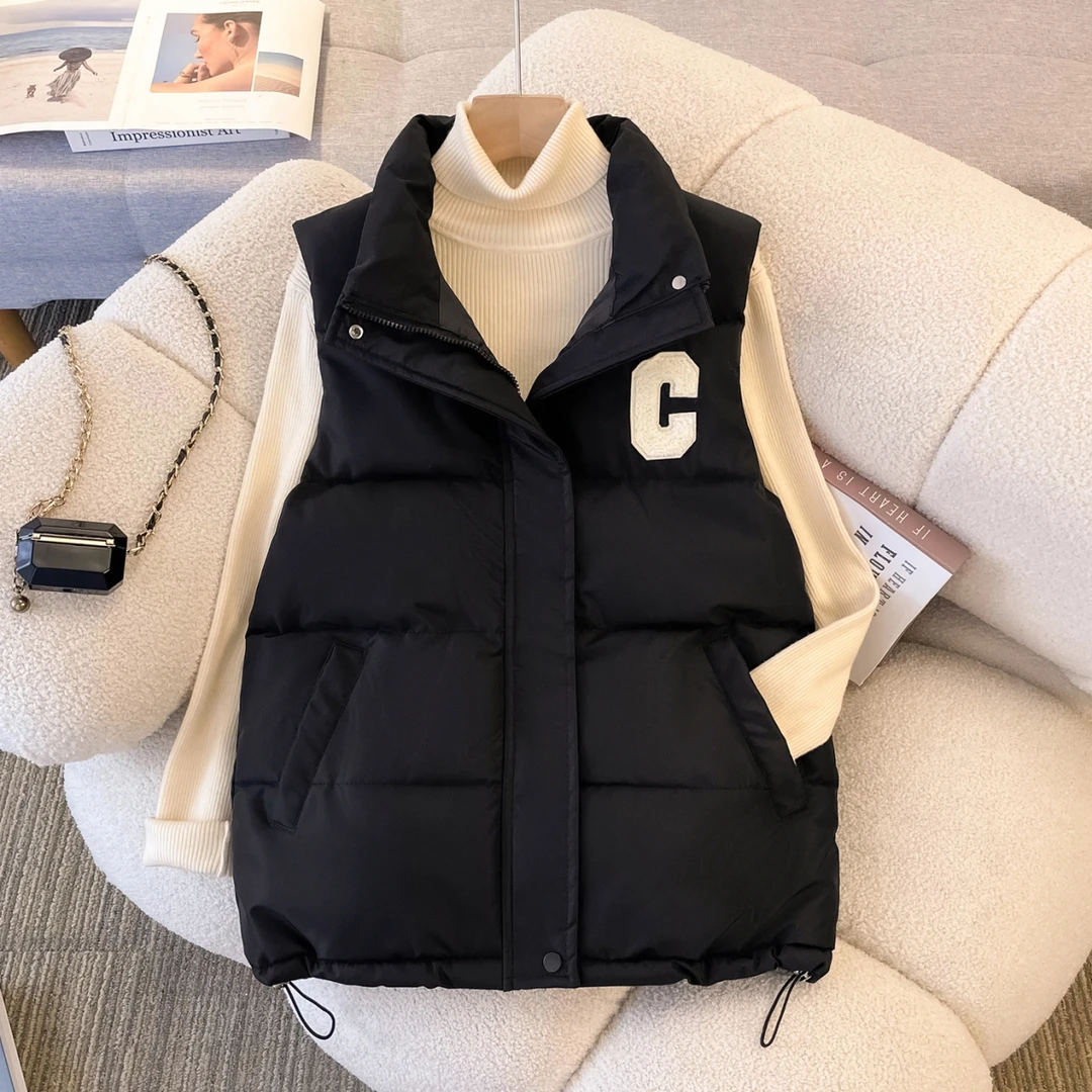 8805胖mm秋冬新款棉服马甲女短款韩版百搭背心马夹宽松外穿外套