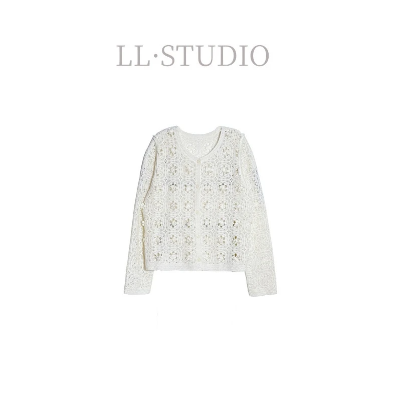 妙兮·LL 秋季新款镂空微透轻奢高级感穿搭女装开衫上衣*20241465