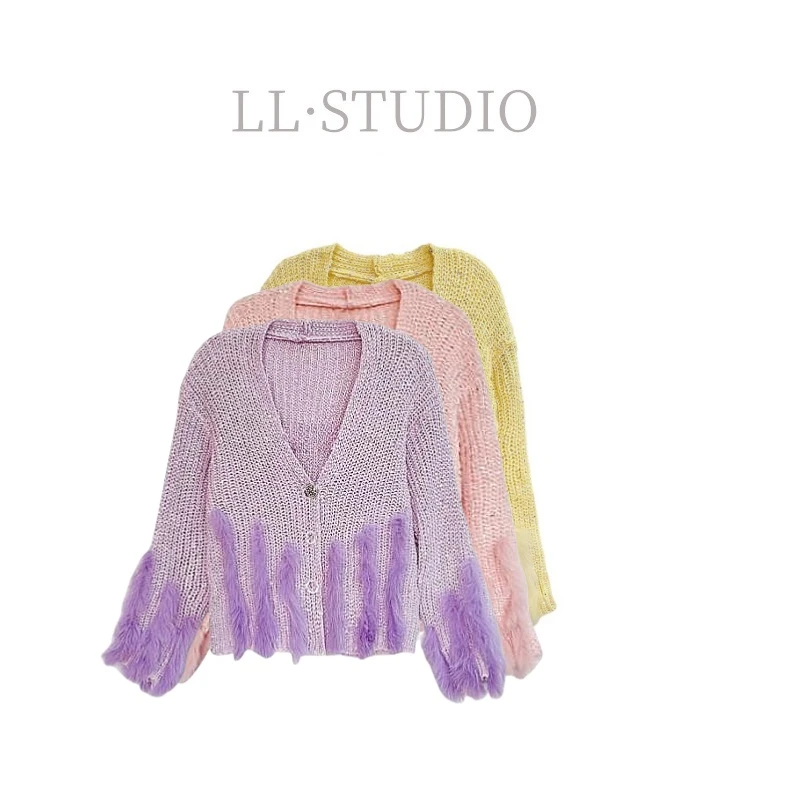 妙兮·LL 秋季新款女士拼接轻奢高级感毛衣*20241490