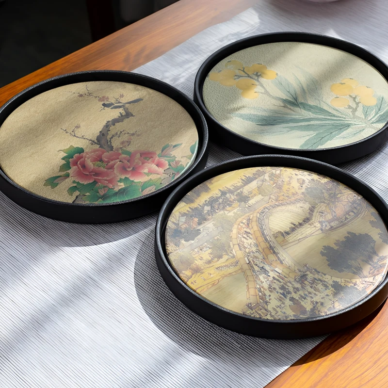 领丰 速干吸水干泡盘陶瓷干泡台茶盘家用小型壶承圆形功夫茶托盘