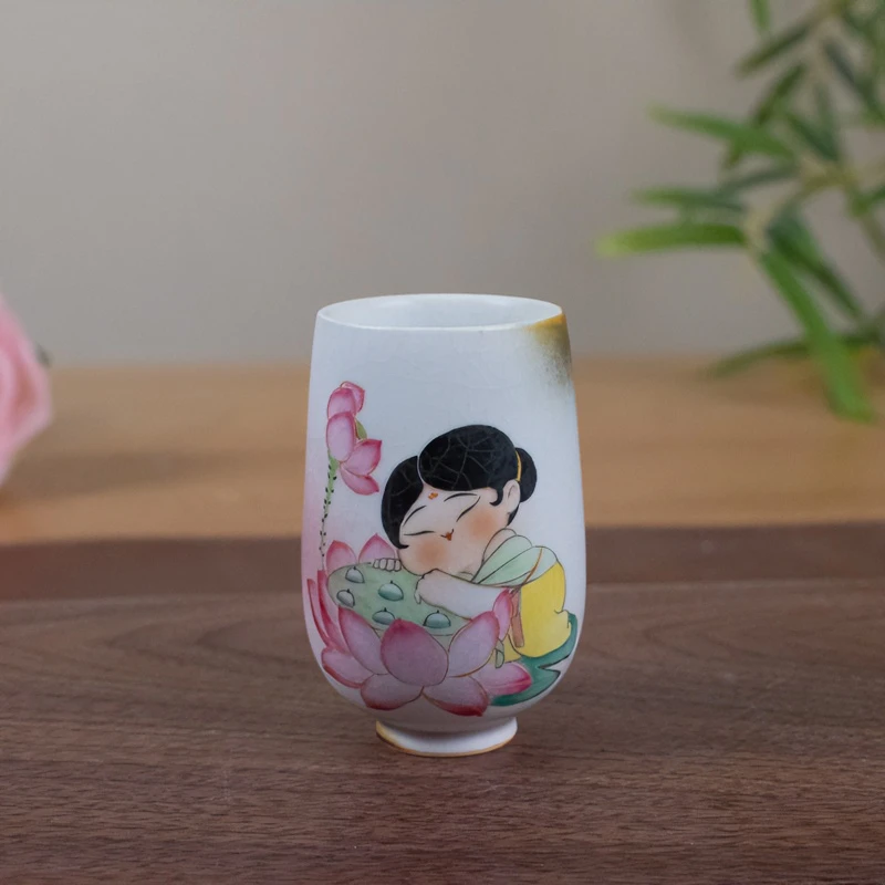 领丰 李辉熠胖妞如意柴烧手绘复古主人杯陶瓷女士闻香杯品茗杯