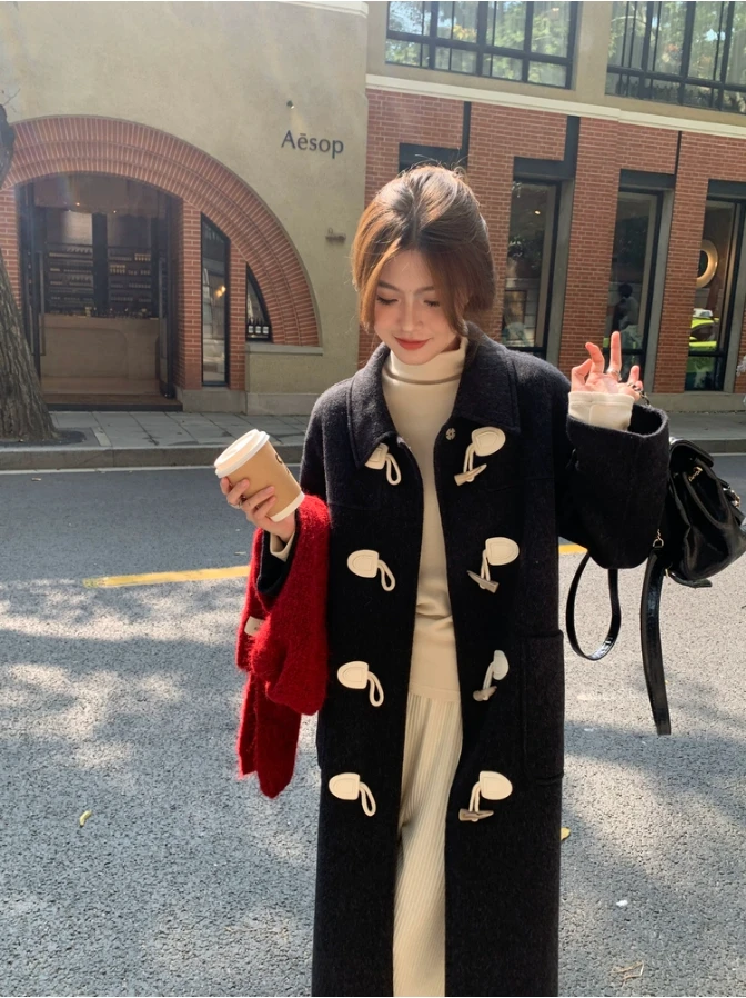 【19-29 】秋冬新款大衣毛呢外套小香风中长款百搭上衣