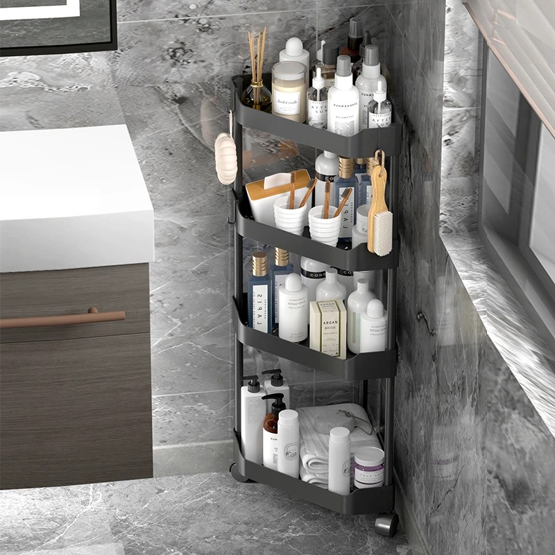 卫生间置物架浴室落地式洗澡浴室淋浴房洗手间洗衣液厕所转角收纳