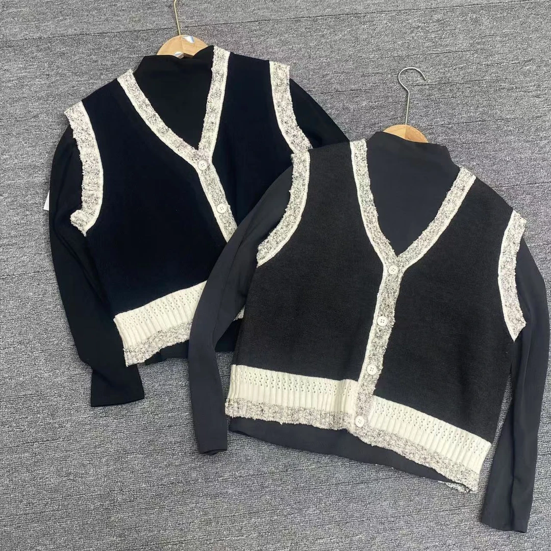 3055冬季气质百搭小香风两件套（衣长54CM左右）