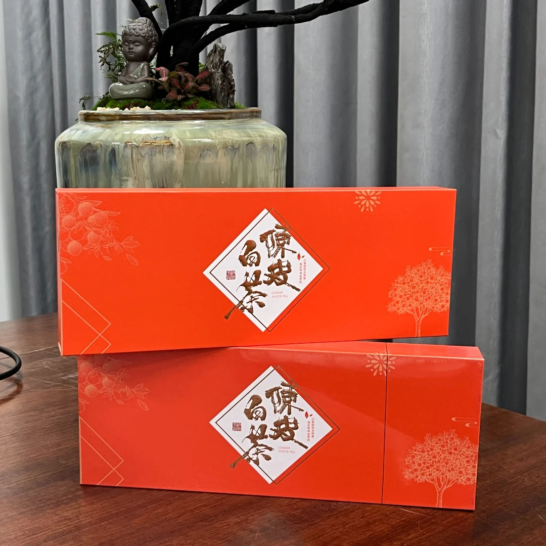 新会陈皮贡眉福鼎老白茶茶叶礼盒180g*2
